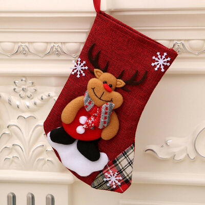 

Christmas Stocking Mini Sock Santa Claus Candy Bag Xmas Tree Hanging Decor Gift