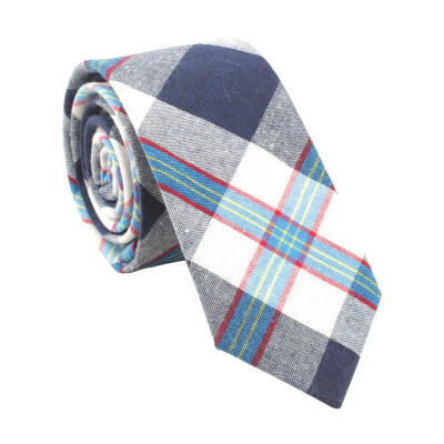 

Fashion Men Plaid Print Business Bow Tie Slim Cotton Neckties Casual Decor