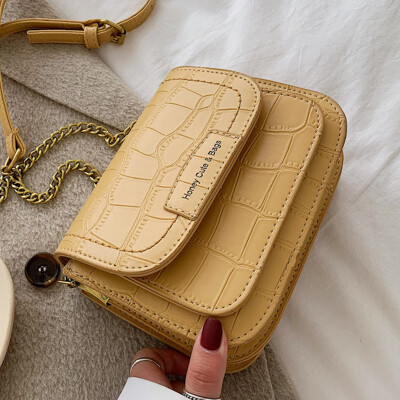 

Texture bag woman 2019 new Korean version fashion 100 lap retro chain bag with one shoulder slanted small square bag