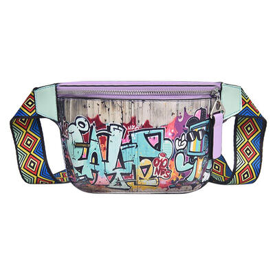 

Street Fanny Waist Pack Women Leather Graffiti Shoulder Chest Belt Handbags