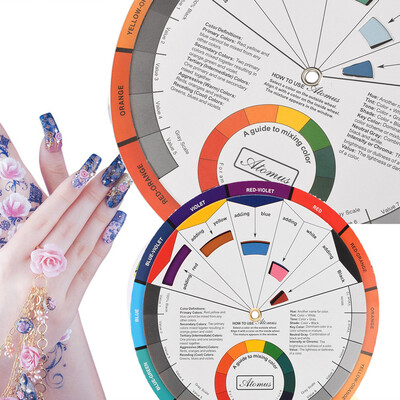 

〖Follure〗Professional Tattoo Nail Pigment 12 Color Wheel Paper Card Delivers Three
