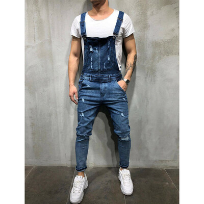 

NEW Mens Stylish Loose Casual Jeans Dungarees Denim Suspender Trousers Overalls