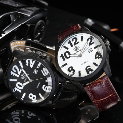 

Europe&the United States hot new unisex belt watch calendar large scale quartz watch AliExpress explosion models