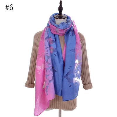 

Lace silk scarf cut flower embroidery large gradient color scarf hollowed out organza cotton scarf sunscreen shawl