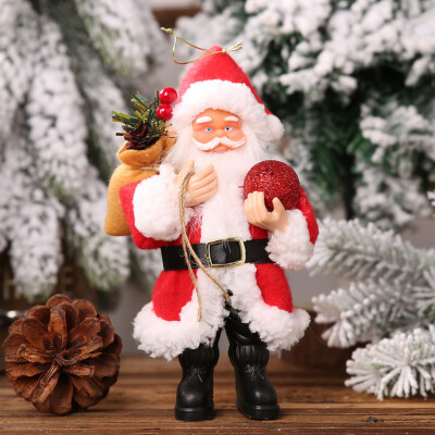 

Toponeto Christmas Decorations Resin Santa Claus Standing Posture Ornaments Doll Pendant