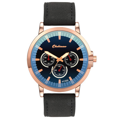 

Gobestart Fashion Leather Mens Quartz Watch Mens Watch Luxury Casual Watch Clock