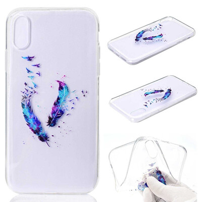

Phone Case For iPhone XS Max XR XS X 8 8 Plus 7 Plus 6 6 Plus 5 SE 5S Simple UltrathinFeather Pattern Soft TPU Case Back Cover