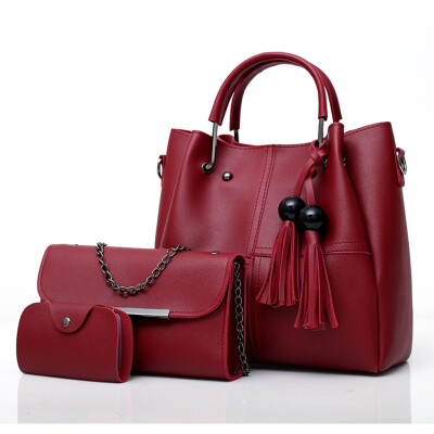 

Tailored 3PC Women Ladies Fashion Fringe Shoulder Handbag Purse Card Crossbody Tote Bag