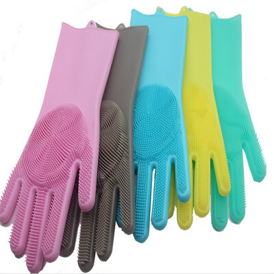 

AT MOUSE Silicone Gloves Dishwashing Gloves Cleaning Non-slip Gloves Laundry Household Gloves 11913