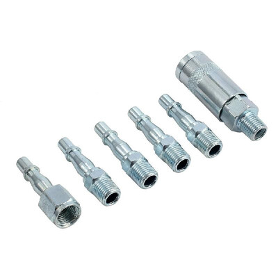 

6Pcs Air Line Hose Compressor Fitting Connector Quick Release Set Male 14" BSP