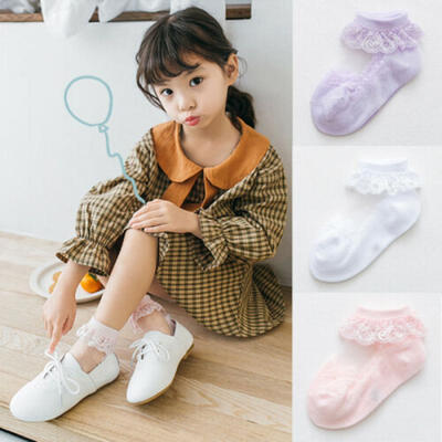 

Baby Girl Lace Ruffle Tutu Socks Frilly Ankle Princess Anti Slip Summer Sock New