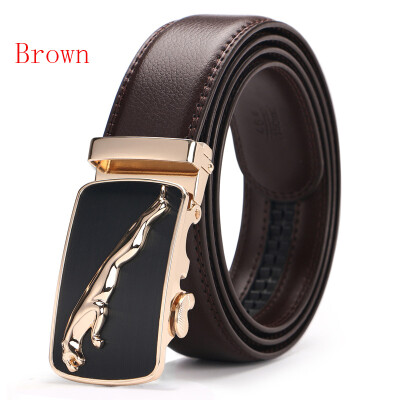 

New Automatic Buckle Cowskin Brown Belt Good Quality Genuine Leather Luxury Strap Male Belts For Men Jeans Wide 110-130cm long