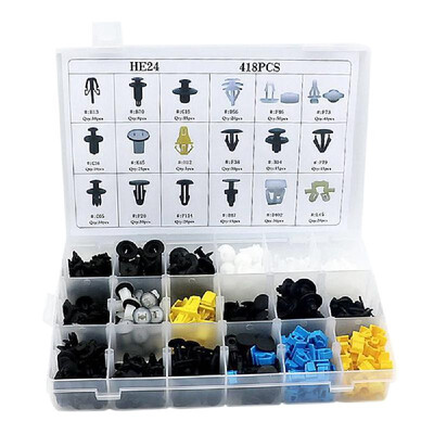

418PCS Auto Body Retainers Push Type Retainers Push Pin Trim Rivet Kit Car Door Panel Bumper Fasteners