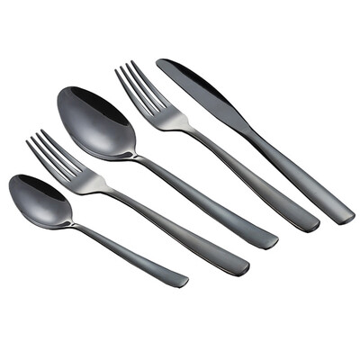 

Toponeto Stainless Steel Upscale Dinnerware Flatware Cutlery Fork Spoon 5PCS Set
