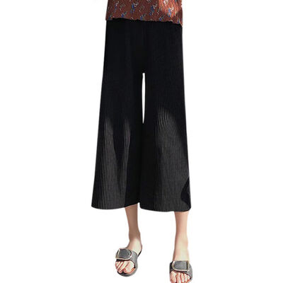 

Summer Female Wrinkle High Waist Loose Wide Leg Chiffon Pants Korean Style Fashion Pants P2