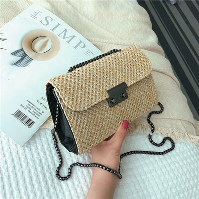 

Popular weaving wind small bag female 2019 new wave Korean version of the wild Messenger bag fashion chain shoulder small square bag