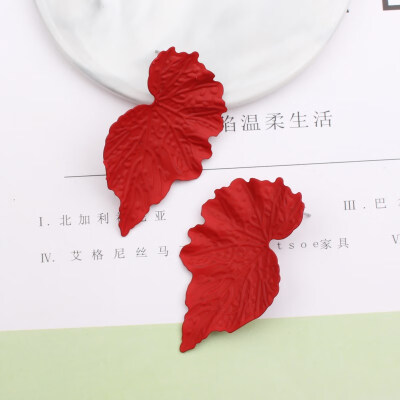 

E1022 Big Leaf Flower Hanging Earrings Statement Metal Painted Earrings For Women Wholesale Jewelry Accessories Pendientes Mujer