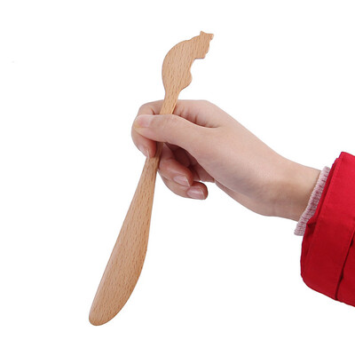 

Toponeto Wooden Spoon Fork Kitchen Cooking Utensil Tools Soup-Teaspoon Tableware