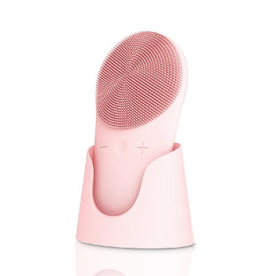 

IPX7 Waterproof Rechargeable Mini Facial Cleansing Brush Device Wireles Charging Silicone Face Brush for Exfoliation Acne Prone Bl