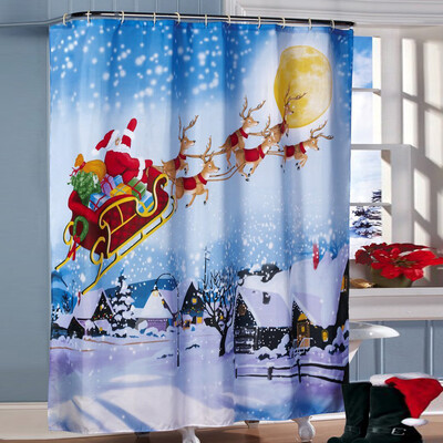 

Tailored Custom Merry Christmas Fabric Waterproof Bathroom Shower Curtain 72 x 72