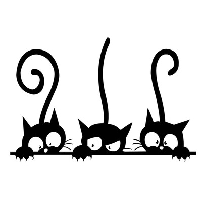 

2pcs\set Removable Three Black Cat Wall Stickers Wall Art Decal Mural DIY Kids Bedroom Decor