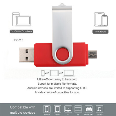 

USB Flash Drive 2G USB 20 Micro USB Pen Drive Memory Stick U Disk with Caps for Both Computers&Android Devices