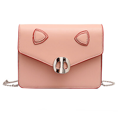 

Metal Pig Nose Fashion Women Faux Leather Flap Square Crossbody Shoulder Bag