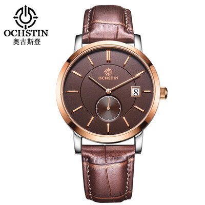 

Augustus OCHSTIN double movement imported movement leather waterproof mens quartz watch mens watch