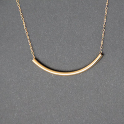 

Simple Fashion Bend Pipe Pendant Necklaces For Women 2019 New Gold Color Chain Necklace Jewelry