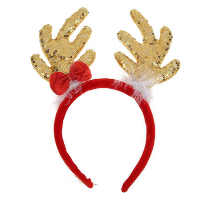 

Adult Kids Cute Elk Horn Christmas Headband Glitter Sequins Xmas Hairband