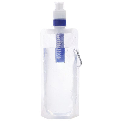 

Foldable Flexible Water Filter Bag Bladder Water Filtration Bottle with Carabiner for Outdoor Emergency Survival Camping Hiking