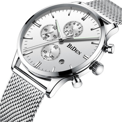 

Biden Biden mens calendar ultra-thin mesh waterproof three-eye watch foreign trade explosion watch