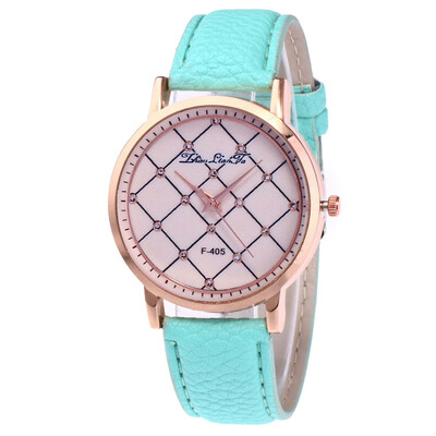

Houndstooth Women Watch Women Fashion Style Leather Band Analog Quartz Ladies WristWatch Montre Femme Clock Hot Sale Relogio &Ff