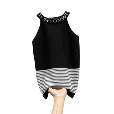 

Women Summer New Style All-match Casual Concise Striped Retro Sleeveless Camisoles Tops