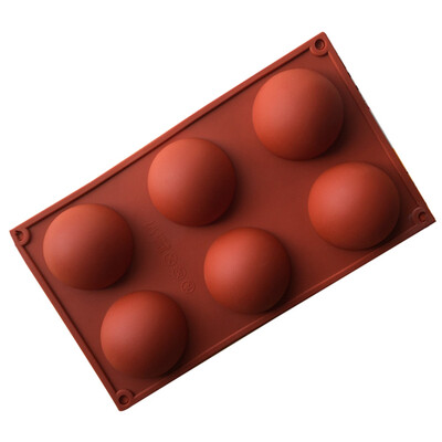 

6 Hole Larger Hemispherical Silicone Chocolate Mould Domed Cake Jelly Pudding Mold Round Kitchen Baking Tools