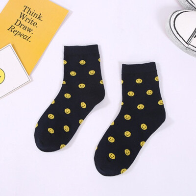 

2019 New arrivel Cartoon Funny Socks Women cute Smiling face Cotton Socks personality Fashion casual Short Sox female