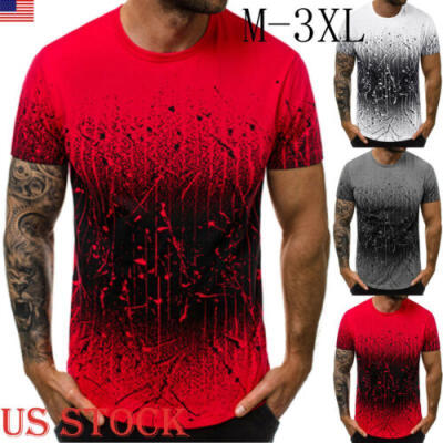 

Mens T Shirt Slim Fit Casual T-shirt Top Fashion Clothes Bodybuilding Muscle Tee