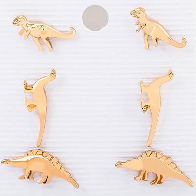 

Korean Earrings Punk 3 Pairs Set Dinosaur Animals Mixed Stud Earrings