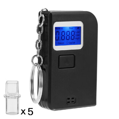 

Professional Alcohol Tester Mini Portable Keychain Alcohol Tester Breathalyzer Digital Breathing Detector Keyring with 5 Replaceab