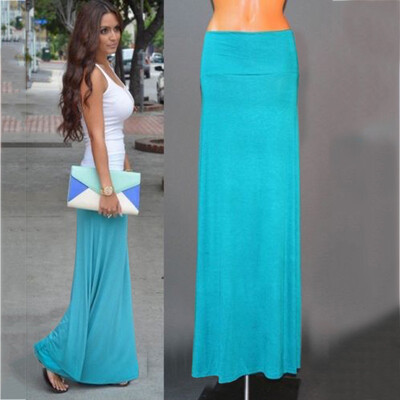 

Roseonmyhand Ladies Womens Gypsy Long Jersey Bodycon Maxi Skirt Ladies Skirt