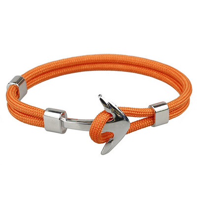 

New Black Anchor Bracelet For Men Fashion Handmade Charm Braclet Jewelry Male Accessories