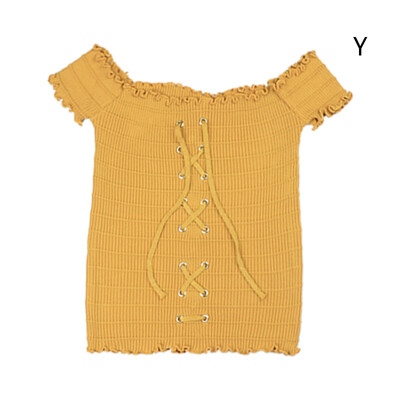 

Novel Tops Women Popular Womens Tank Top Leaking Shoulder Sexy Vest Wooden Ear Strap Vest Knit Solid Color Vest