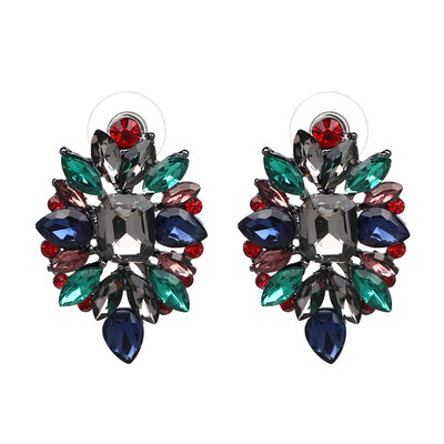 

AOTEMAN Good Quality Crystal Flower Stud Earrings For Women Girl Party Crystal Statement Earring Wholesale