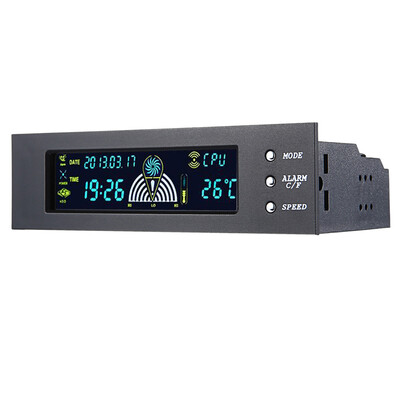 

STW 5023 525inch Drive Bay Full Brushed Aluminum 3 Channels Fan Speed Temperature Controller with LCD Screen