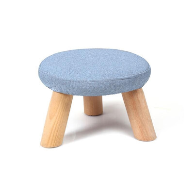 

Ottoman Pouf Round Fabric Creative Cute Solid Wood Footstool Padded Foot Rest Folding Storage Footrest Seat Stool with Removable C