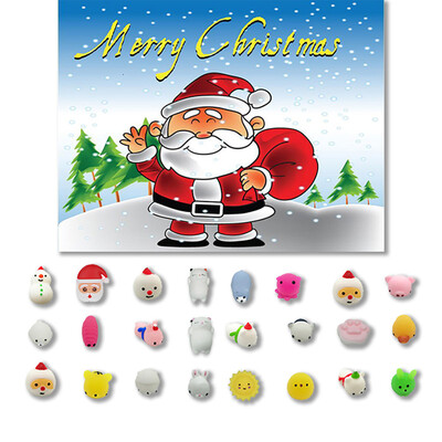 

Gobestart 24PC Christmas Toys Mini Cute Squeeze Funny Toy Soft Stress Relief Toy DIY Decor