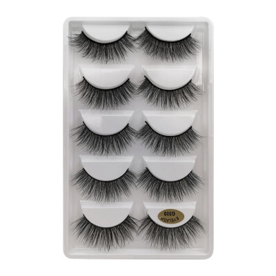 

Natural Dense Slender Curling Handmade Fake Eyelash 5Pair Mink False Eyelashes Reusable eyelash extension long makeup for beauty