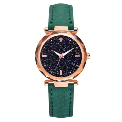 

Korean style simple student watch cross-border explosion models full of stars dial pu belt ladies watch