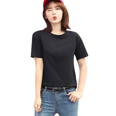 

Womens O-Neck Solid Short Sleeve Loose T-Shirt