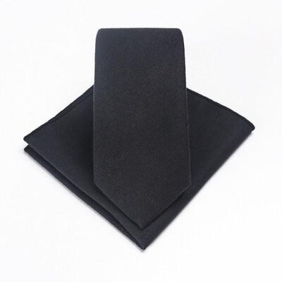 

Pure color cotton tie suit casual mens gentleman wedding groom groomsman imitation wool pocket towel tie wholesale